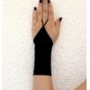 Handschuhe 20cm lang schwarz fingerlos Armstulpen