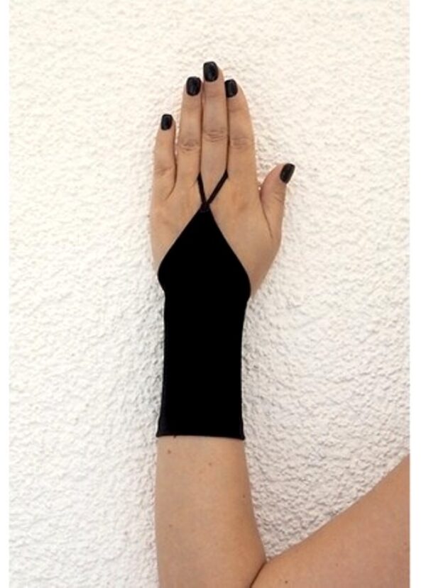 Handschuhe 20cm lang schwarz fingerlos Armstulpen