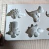Silikonform mit Dinosauriern 6 Hohle Backform Seifenform