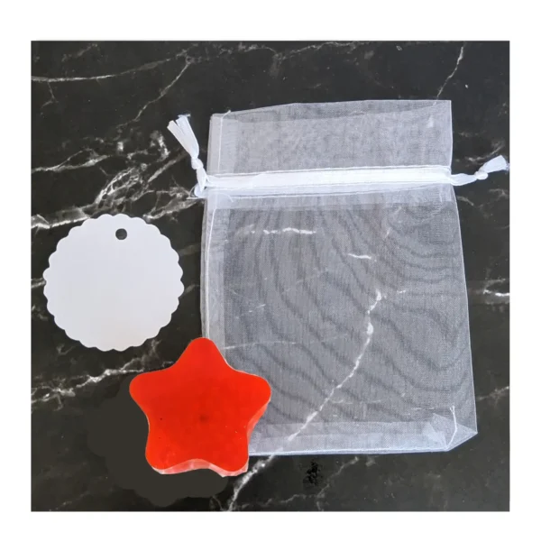 Sternform-Seife-mit-Organzasack-und-Etikette