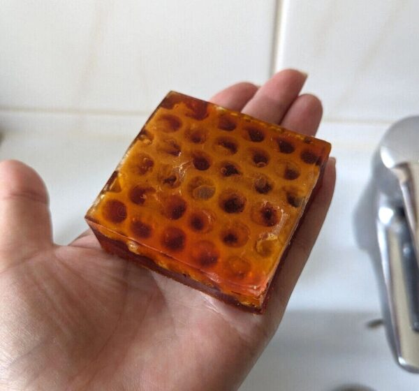 Handgemachte Himbeereseife mit Luffa , Vitamin E 150g