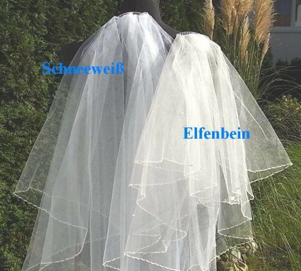 Schleiertüll Weiß und Ivory