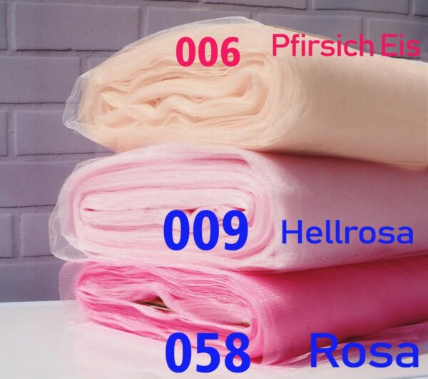 halloseife Stoff Tüll 300cm breit pfirsich