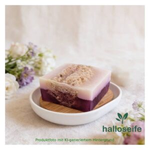 Halloseife-seifemit luffa Handgemachte Himbeereseife mit Luffa